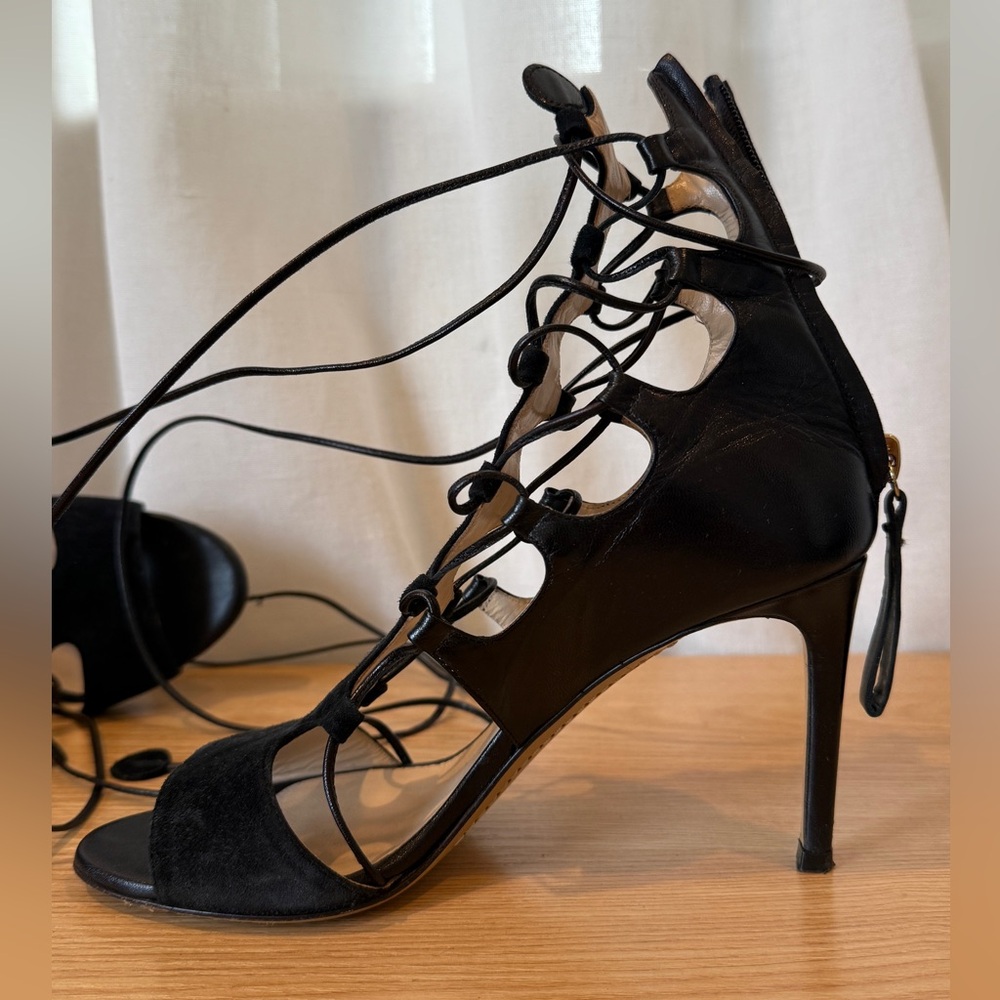 Elegant Black Lace-Up Women's Shoes - Picture 3 of 4